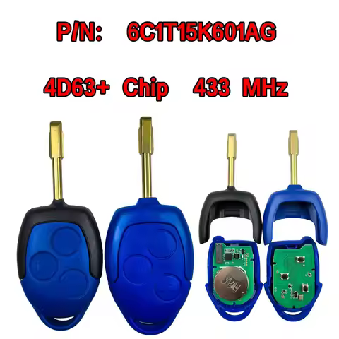 3 Button 4D63 Chip 433Mhz P/N: 6C1T15K601AG FO21 Blade Car Remote Key/PCB Board For Ford Transit WM 