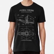 James Webb Space Telescope White Stencil No Background T-Shirt