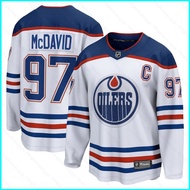 HT1 NHL Edmonton Oilers Jersey McDavid Tshirts Long Sleeve Fans Sports Tops Plus Size  TH1