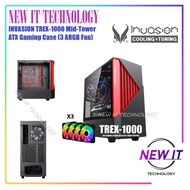 INVASION TREX-1000 Mid-Tower ATX Gaming Case ( Free 3 Unit ARGB Fan )