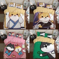 柴犬 柴犬 小狗 🐶 狗狗 寵物 dog 狗仔 床單套裝 床上用品 床笠 被套 枕頭袋 枕套 禮物 床單四件套 柴犬床單 床笠 床上用品 床單套裝 可愛