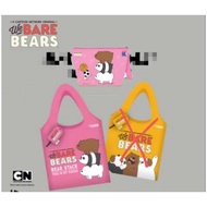 BUNDLE DEAL🆕️ Darlie Marigold x We bare bears foldable tote bag (Pink) H24cm + Zippable pouch