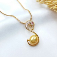 Swan pendant | Swan necklace | Freshwater pearl linton | Lombok pearl necklace