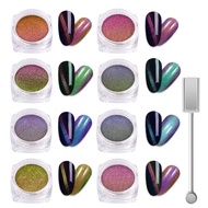 8 Colors Cat Eye Chrome Nail Powder Chameleon Magnetic Powder 3D Cat Eye Effect Mirror Effect Pigmen