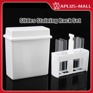 24 Slots Microscope Slides Staining Jar Rack, Slides Staining Jar Rack Dish Set