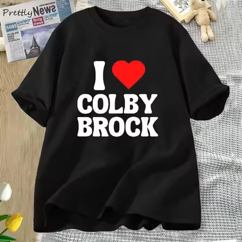 I Love Herat Colby Brock Sam and Colby T-shirts Cotton Short Sleeve Tshirt Casual 90s Aesthetic Clot