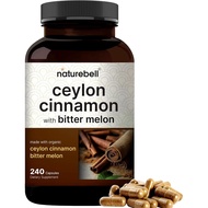 Ceylon Cinnamon Supplements (Made with Organic Ceylon Cinnamon and Bitter Melon), 1800mg Per Serving