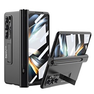 360 Full Casing Samsung Z Fold5 Fold4 Z Fold3 Plating Metallic with Stylus Pen for Samsung Galaxy Z 