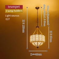 โคมไฟระย้าศิลปะเหล็ก โคมไฟสไตล์จีนใหม่ โคมไฟทองเซน Tearoom โคมไฟรับประทานอาหาร โคมไฟโลหะไทย โคมไฟโบร