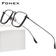 FONEX ไทเทเนียมบริสุทธิ์แว่นตากรอบผู้ชาย2022ใหม่วินเทจสแควร์แว่นตาสายตาสั้นแว่นตาแสง F85721