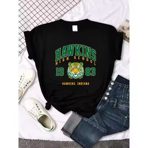 Hawkins High School 1983 Printed Women T-Shirt New Harajuku Tee Shirts Street Fashion Streetwear Cas