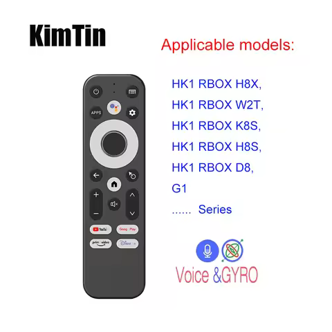 For HK1 RBOX K8 Set Top Box Universal Replacement Remote: 2.4G Air Mouse with Gyro & Google Assistan
