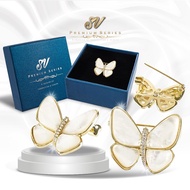 Sv Premium Butterfly Brooch Austria Pin Tudung Rama - Rama Klasik Kerongsang Classic Zircon Hijab Fashion With Box