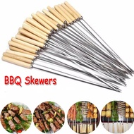 Stainless Steel BBQ Skewer Reusable Barbecue Kebab Stick Reusable Grilling Stainless Steel Stick BBQ