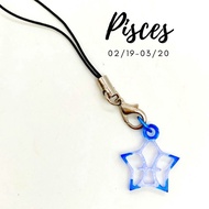 Handcraft Keychain Necklace Pisces Horoscope Astrology Zodiac Constellation Mobile Phone Charm Tags 
