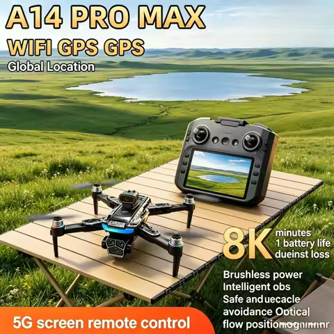 Original A14Pro Max GPS Brushless 8K 4K three Camera Optical Flow Obstacle Avoidance Foldable Quadco