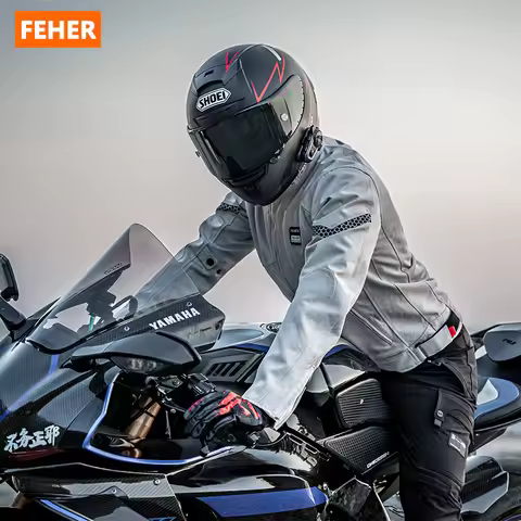 FEHER Men's Motorcycle Jacket SJ-2311 Summer 100% Ventilated Mesh Design Commuting and Riding Jacket