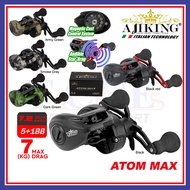 (LIMITED EDITION SERIES) High Speed 7kg Max Drag Ajiking Atom Max BC Baitcasting Fishing Reel Mesin Pancing Handle Kiri