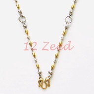Necklace With 3 Amulets 2 Kings Oval Pattern Alternating Size 3 Mm Laser Gold Work 1 Genuine Stainle