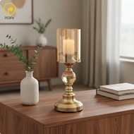 Crystal Windproof Candle Holder Light Luxury Vintage Pedestal Candlestick Retro Design Glass Pillar 