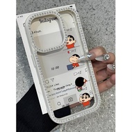 diamond binoculars case colored pencils working Shin-chan For iPhone 16 15 11 14 13 12 15PRO 14PRO 1