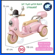 Electric Scooter for Kid Vintage Style Motorcycle for Kids With Music & Light Remote Option