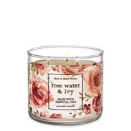 READY STOCK 🎊 NEW ITEM🎊 ORIGINAL BATH AND BODY WORKS BBW ROSE WATER &amp; IVY 3-Wick Candle with Essential Oils