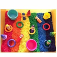 Sensory play COLORFUL rice Rainbow rice sensory play/ children's sensory toy/ colored rice