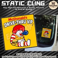 DRIVE THRU VIP Windshield Static Cling Sticker Tampal Dalam Cermin Car Sticker Interior Design