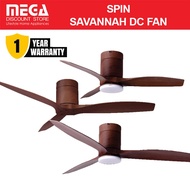 SPIN SAVANNAH | CARAMEL 43/52/60-INCH DC SMART CEILING FAN + OPTIONAL DIMARABLE LED