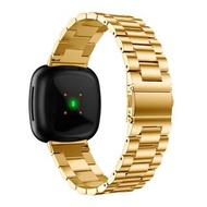**包郵** 玫瑰金不銹鋼錶帶 適用於Fitbit Versa3彈弓扣不銹鋼鋼帶 [平行進口]