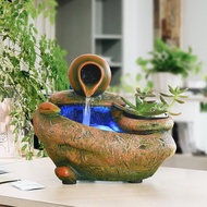 Feng Shui Ornaments Flowing Water Ornaments Rockery Flowing Water Fountain Crafts Bonsai Fish Pond Humidifier Feng Shui Wheel Opening Work Gift Decoration Desktop Ornaments Fortune-gathering Feng Shui Ornaments Flowing Water Ornaments Lucky Fortune @-
