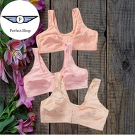 PS Baju Dalam Cotton Nipis Orang Tua Cup B Buka Depan Woman's Girl's Cotton Soft Bra non wired Tanpa Span Front Bracket