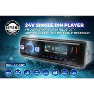 DEH-6818 BT/FM/USB 24V SINGLE DIN CAR PLAYER / 24V CAR RADIO PLAYER