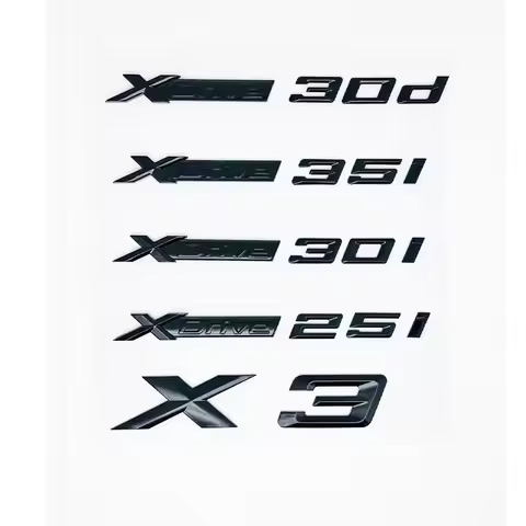 3D ABS Letter Badges for Trunk Emblem Suitable for BMW X3 Models E83 F25 G01 as Well as XDrive 20i 2