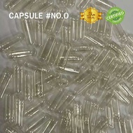 แคปซูลเปล่าสีใส เบอร์ 0 [บรรจุ 100 แคปซูล] แคปซูลใส แคปซูลยาเปล่า capsule เปล่า แคปซูลเบอร์ 0
