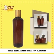 BABEE - 250ML AMBER PRESSTOP BOTTLE / 250ML AMBER CHOCOLATE PRESSTOP BOTTLE / 250ML BOTTLE REFILLABL