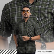 KEMEJA DGM Men's Premium Flannel Shirt Men's Flannel Shirt Men's Short Sleeve Flannel Shirt 013 A