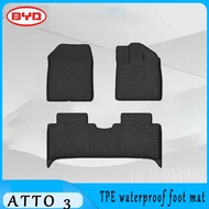 3D foot mat BYD ATTO 3 car floor mat carpet TPE rubber Material trunk mat luggage mat Car floor mats