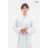 Alrawda By Alharamain Jubah Men's Slimfit Premium Series Gamis/ (1089) Off-White