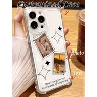 1pc Transparent Four-Corner Shockproof Phone Case, Personalized DIY Design Customized Font Phone Cas