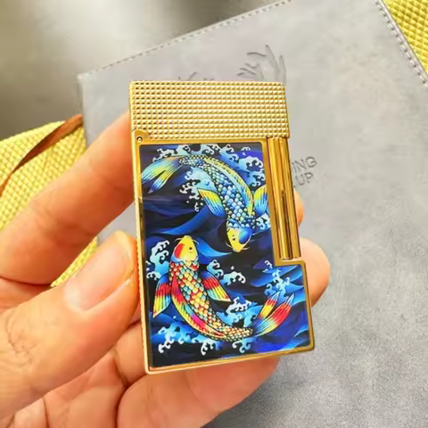 New Dupont lighter, Koi blessing far away style, crisp sound lighter, top quality, original bottom p