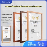 Solid Wood Picture Frame Wall Hanging No Drilling A3 Frame