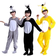 Halloween Children Little Donkey Animal Performance Costume Lazy Donkey Mule Horse Costume Stage Dra