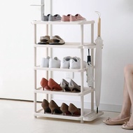 日本天馬 PROfix 寬型五層收納鞋架(附掛傘架)