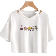 Anime Cartoon korean fashion hippie crop top Female kawai 90s yk2 clothes crop top