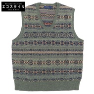 Polo Ralph Lauren Fair Isle針織背心，男士，綠色，L碼，成色極佳，全身印花，貨號710716695001。 [二手]