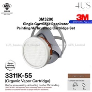 3M 3200 REUSABLE SINGLE CARTRIDGE RESPIRATOR FACE MASK C/W 3311K-55 FILTER