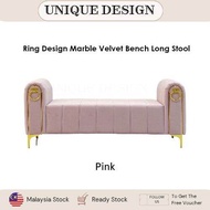 UNIQUE DESIGN Ring Stool Bench Chair Marble Velvet/Kerusi panjang dengan design round ring Furniture