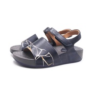 W&M 羊皮藝術染線厚底涼鞋 女鞋-深藍色